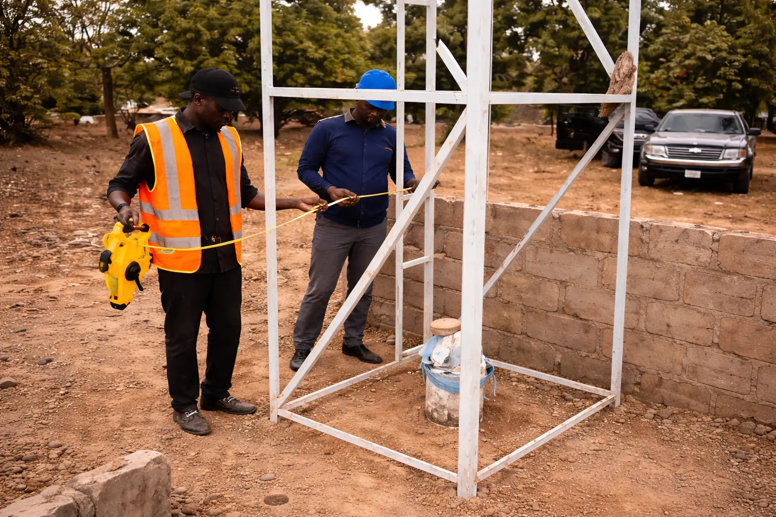 Borehole drilling and water installation works by Jalasaba Engineering and Construction at a project site